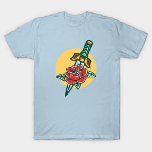 Knife with Rose T-Shirt